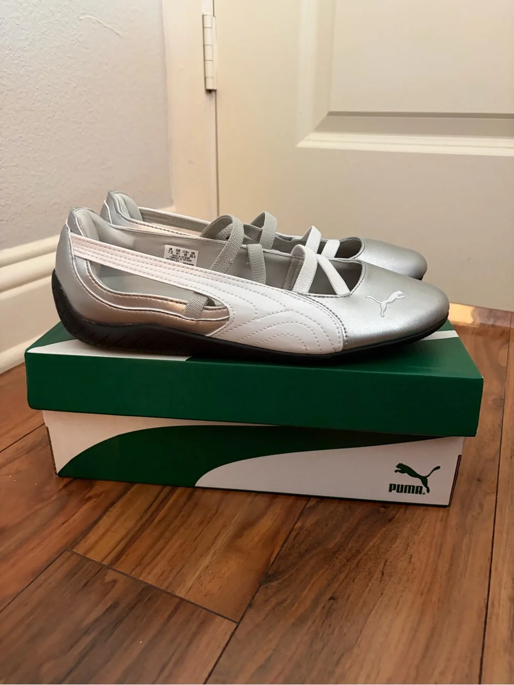 Puma Speedcat Ballet Metallic Silver Flats - Picture 4 of 7